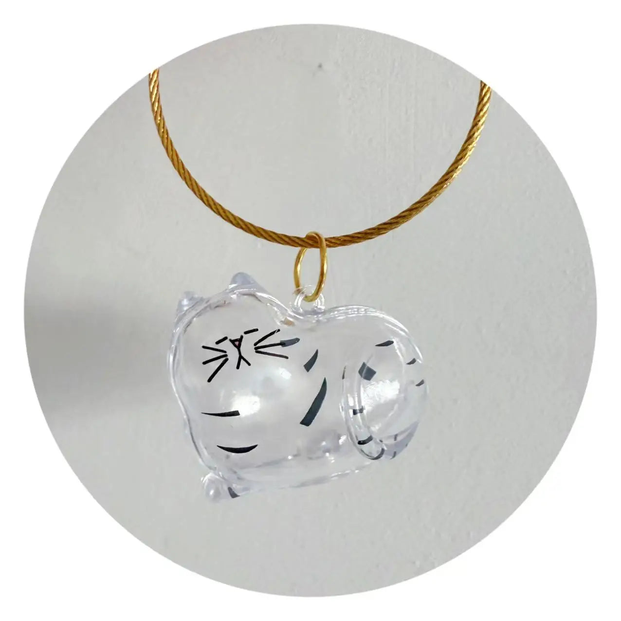 Cute Cat Hair Storage Container Ornament Transparent Pet Resin Capsule Ornament for Pet Lover DIY Portable Keychain Accessories