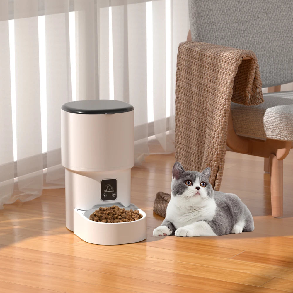4L Pet Feeder Timing 5V USB Smart Automatic Dog Pet Feeder For Cats Dog Button WIFI APP Intelligent Dry Food Dispenser Dog Bowl