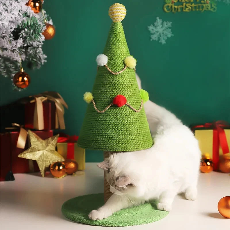 Christmas tree cat climbing rack, sisal cat scratching post, claw grinding, pet furniture, Christmas decoration, cat scratching