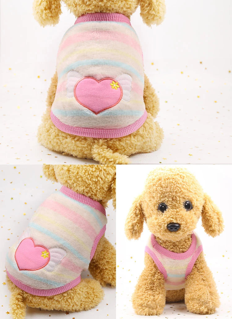 Cute Dog Clothes Winter For Small Medium Dogs Cat Soft Fleece Warm Dog Coat Jacket For Puppy Chihuahua Yorkies Pets Sweater Vest