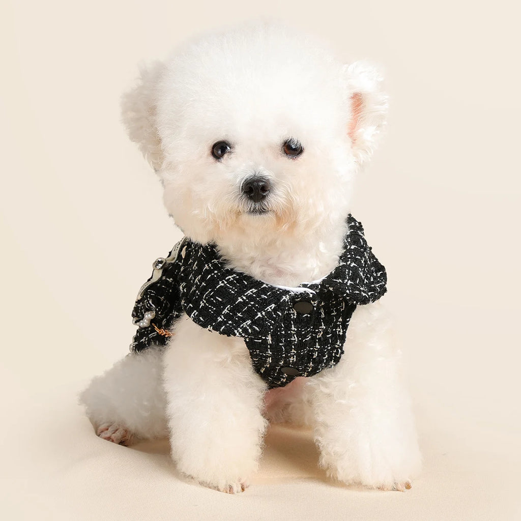 1Pc Pet Clothes, Autumn and Winter Thickened Warm Princess Dress, Black Fragrant Skirt, Cat and Dog Clothing.