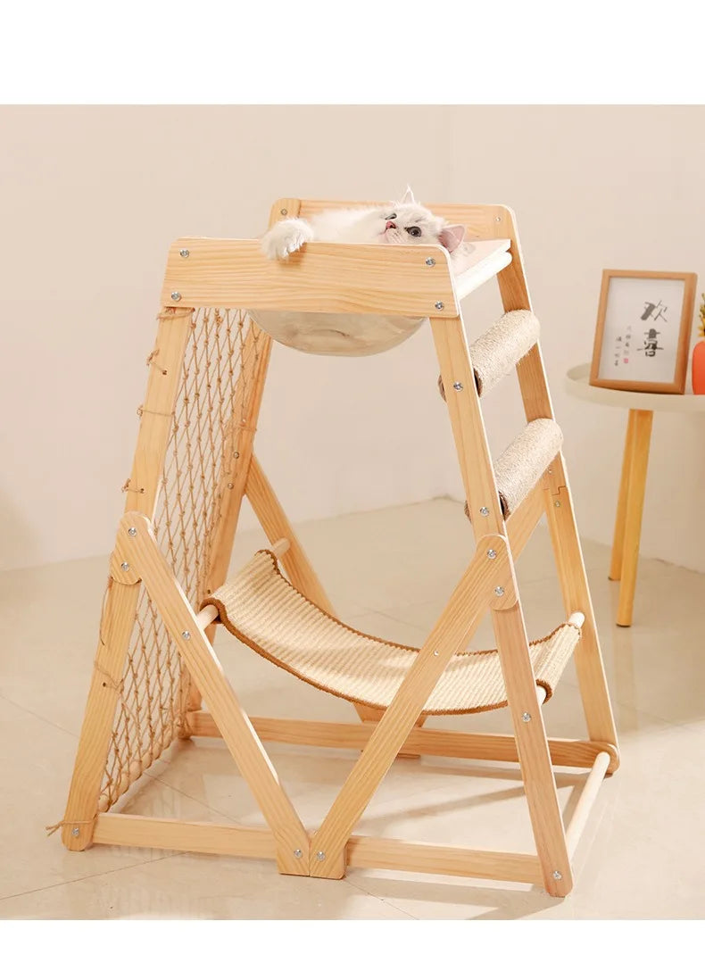 Cat Climbing Frame Space Capsule Scratching Board Hammock Sisal Wear-resistant Not Falling Chips Climbing Net Pet Supplies