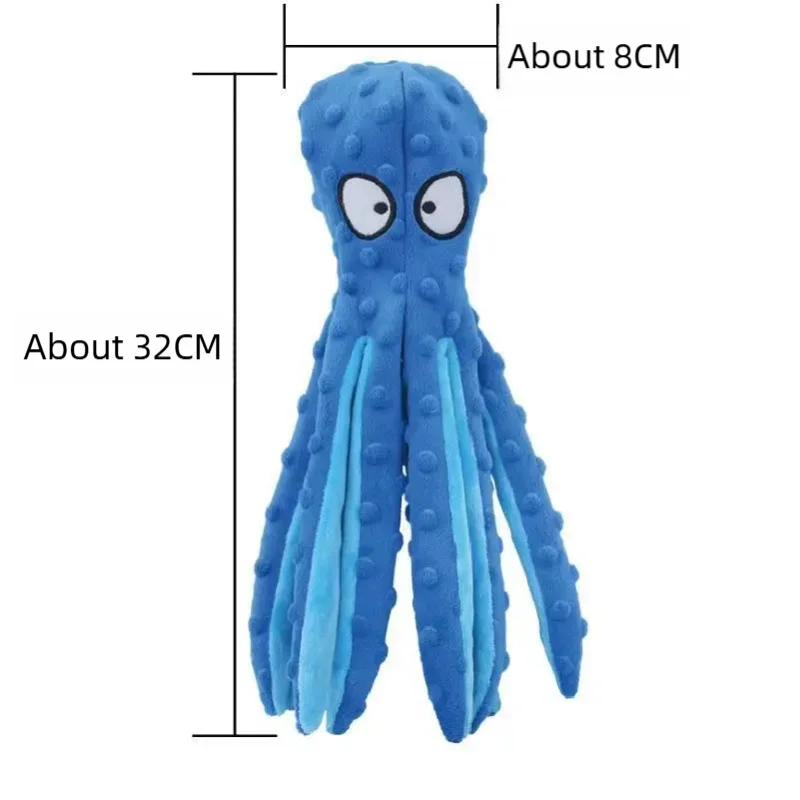 1PC Pet plush toys, cartoon stamps, fish skin shells, dog biting and sound-making toys, octopus, cat and dog products