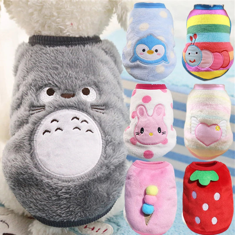 Cute Dog Clothes Winter For Small Medium Dogs Cat Soft Fleece Warm Dog Coat Jacket For Puppy Chihuahua Yorkies Pets Sweater Vest