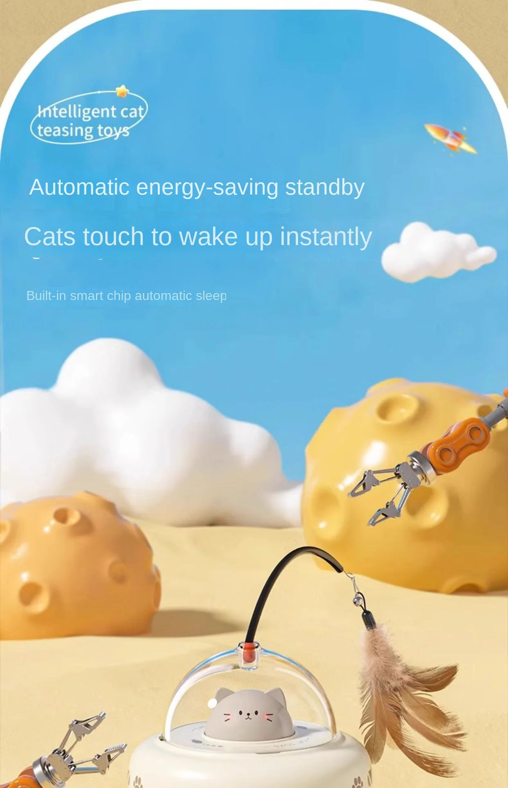 3-in-1 Automatic Intelligent Pet Teaser Toy – Interactive Cat & Dog Toy for Indoor Fun & Engagement