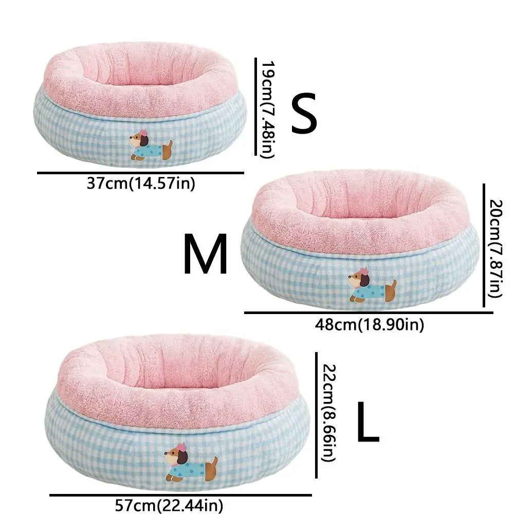 Cute Cartoon Pet Dog Bed Soft Warm Cat Sleeping Mattres Semi-surrounded Thickened Pet Nest Kennel For Dogs Puppy Kitten