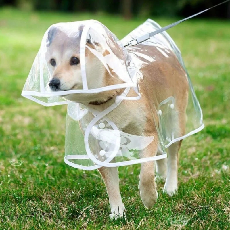 1pc waterproof and windproof pet clothing for dogs, transparent pet dog raincoat, small waterproof and windproof pet clothing