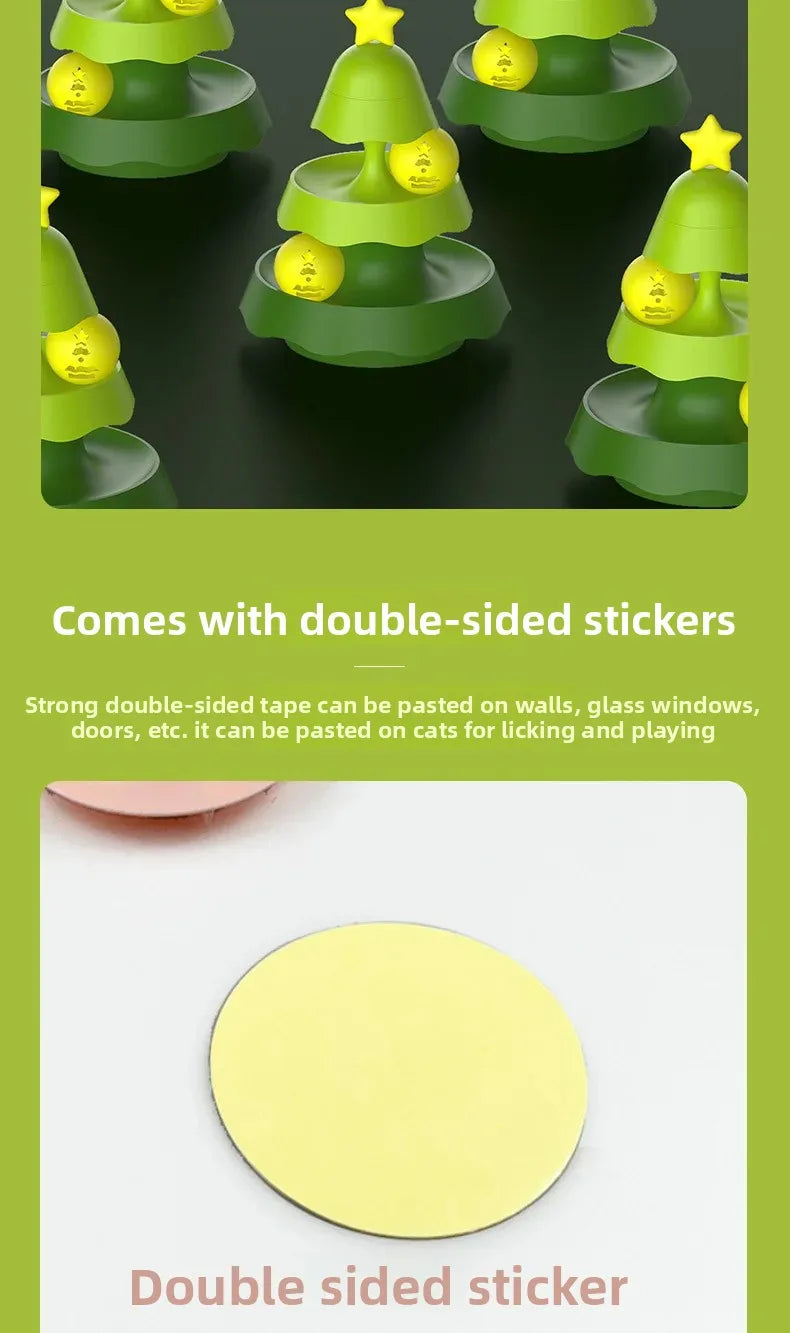 Cats Christmas Tree Mini Track Turntable Bell Glowing Ball Self Amusement Puzzle Pet Toy Interactive Durable Safe Non Toxic