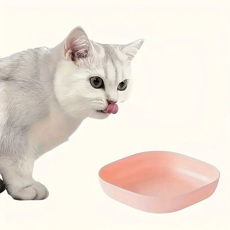10pcs Non-Slip Plastic Cat Bowls Set Shallow Pet Food & Water Dishes Suitable for Kittens Short Leg Cat Ferrets Stray Cats
