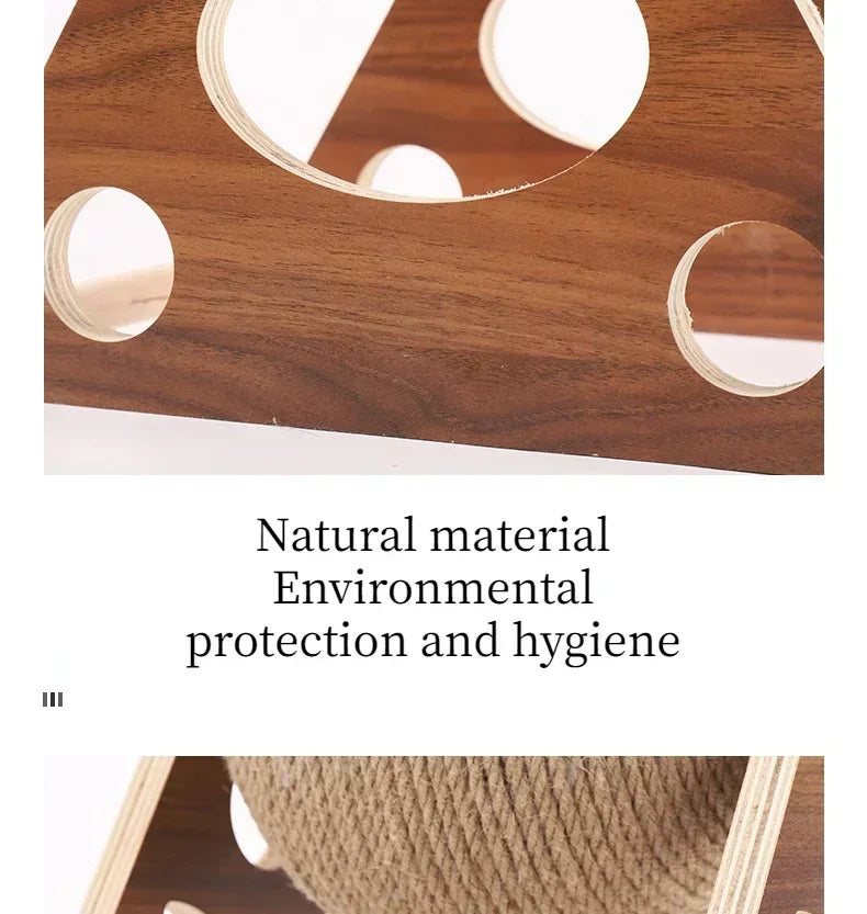 Cat Scratching Ball Wood Stand Pet Furniture Sisal Rope Ball Toys Kitten Climbing Scratcher Grinding Paws Scraper Accessories