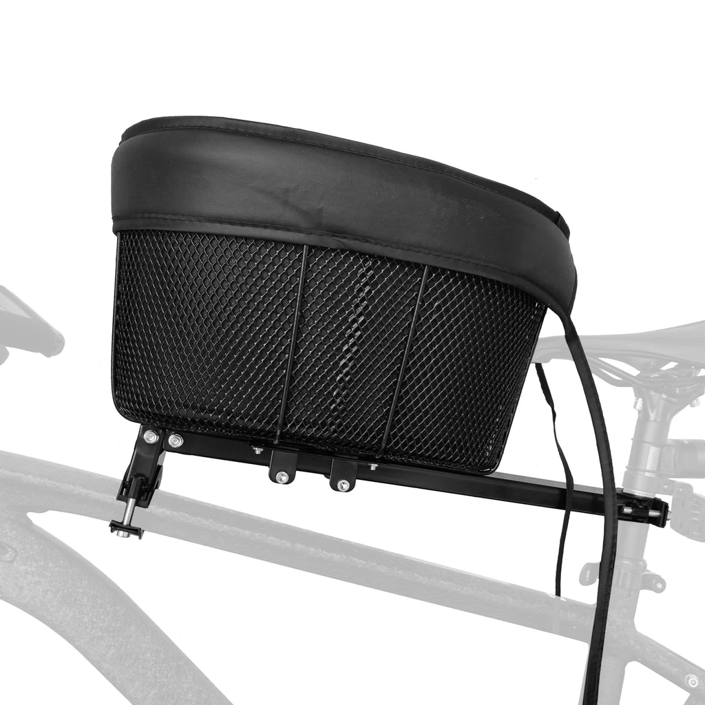 Dog Bike Basket Mountain Bike Shopping Basket Portable Cat and Dog Carrier for Bike Front Crossbar with Sponge Liner SafetyStrap