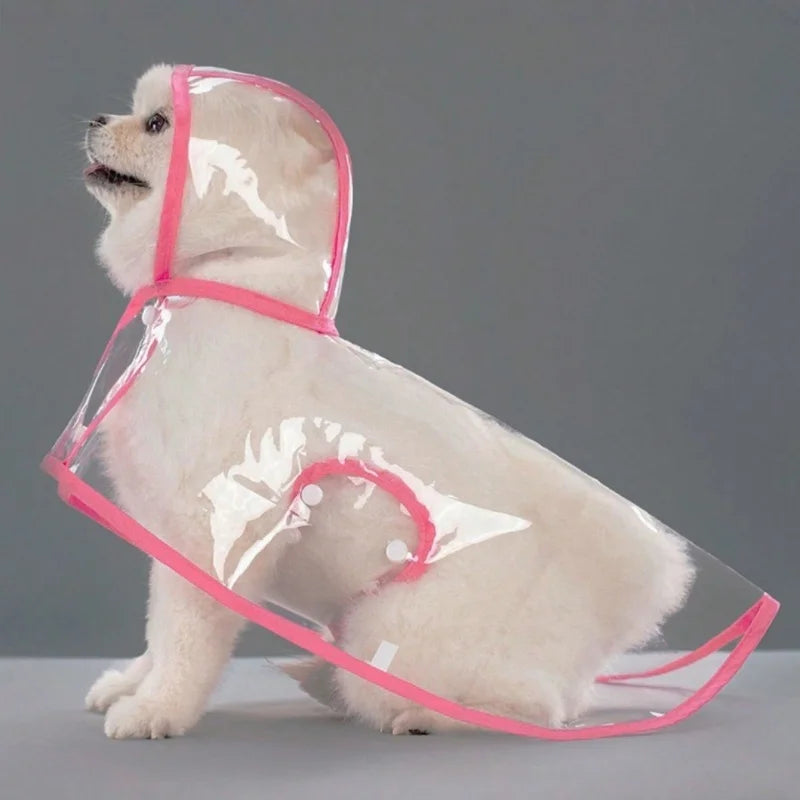 1pc waterproof and windproof pet clothing for dogs, transparent pet dog raincoat, small waterproof and windproof pet clothing