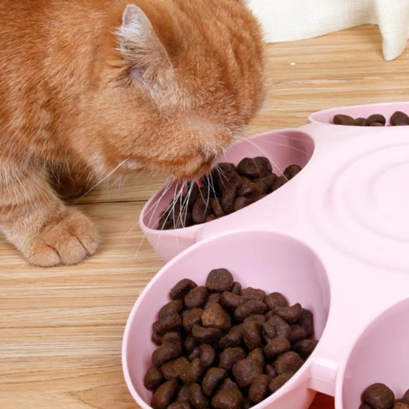 6-in-1 Pet Pet Pet Petal Shaped Cat Bowl, Multi Pet Edible, Multi Functional, Tilted Slow Feed Bowl for Food and Water