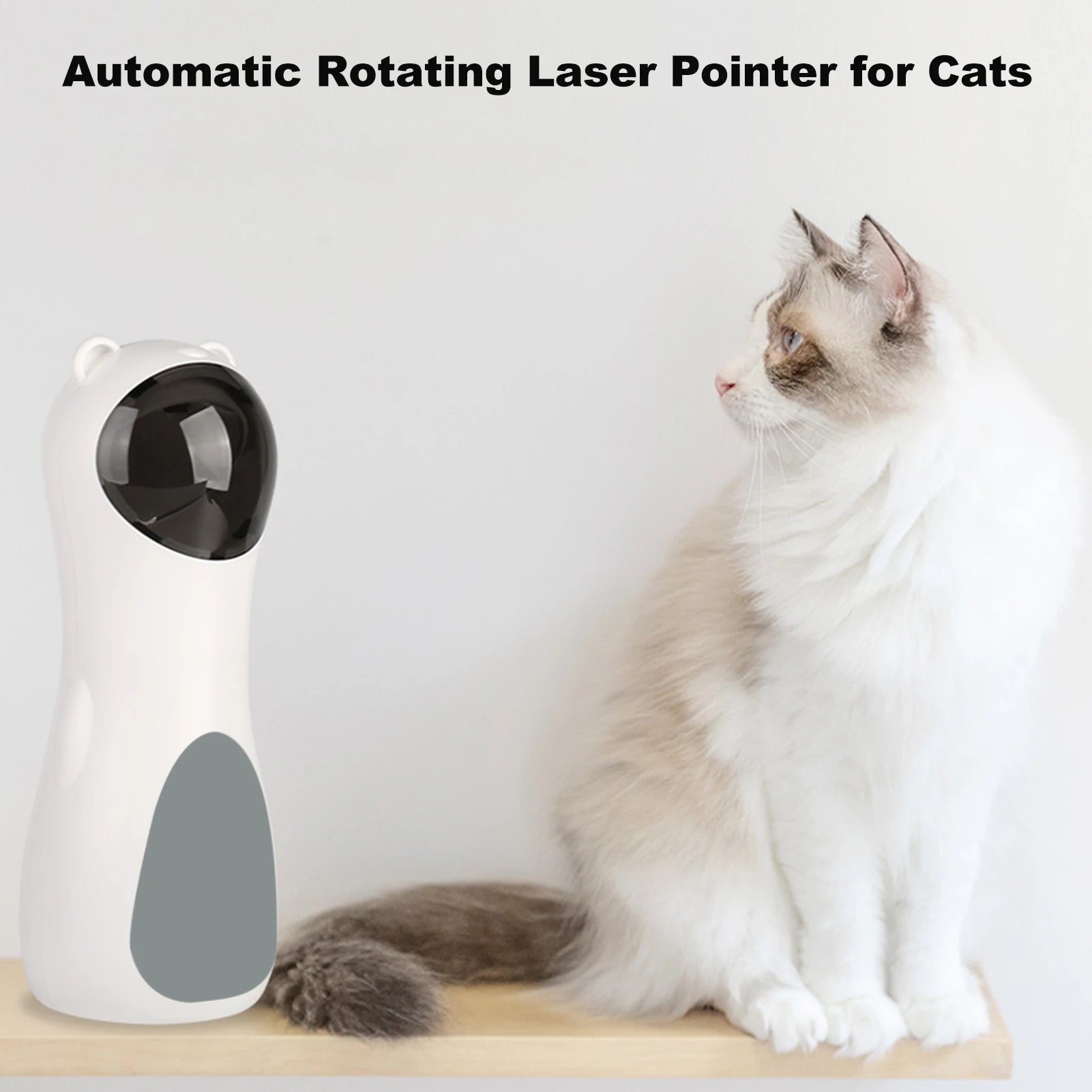 Cat Laser Toy, Automatic Rotating Laser Pointer for Cats, USB/Battery Charging Operated Pet Training Exercise Chaser Tool
