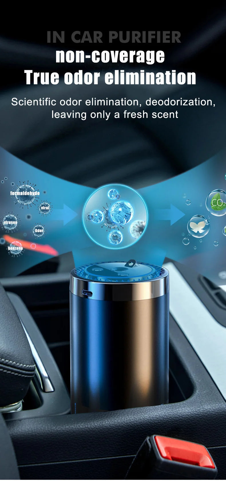 Electric Air Diffuser Car Aroma Air Vent Humidifier Mist Aromatherapy Air Freshener for Odor Removal Car Accessories