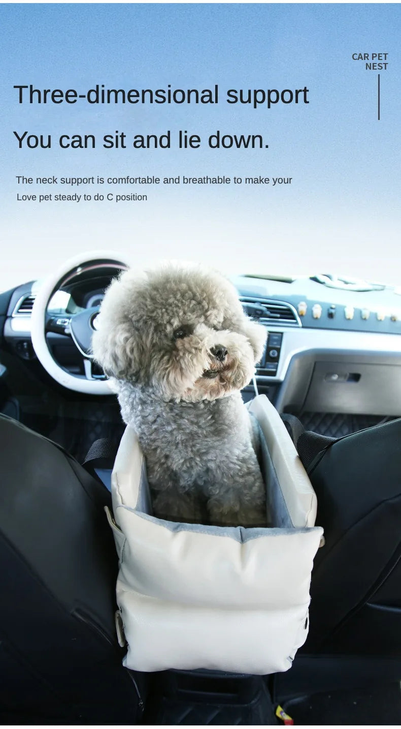 Dog Carrier Car Central Control Pet Safety Seat Dog House Cushion Pet Car Supplies Cat Mat Dog Car Seat Dog Nest PU Leather