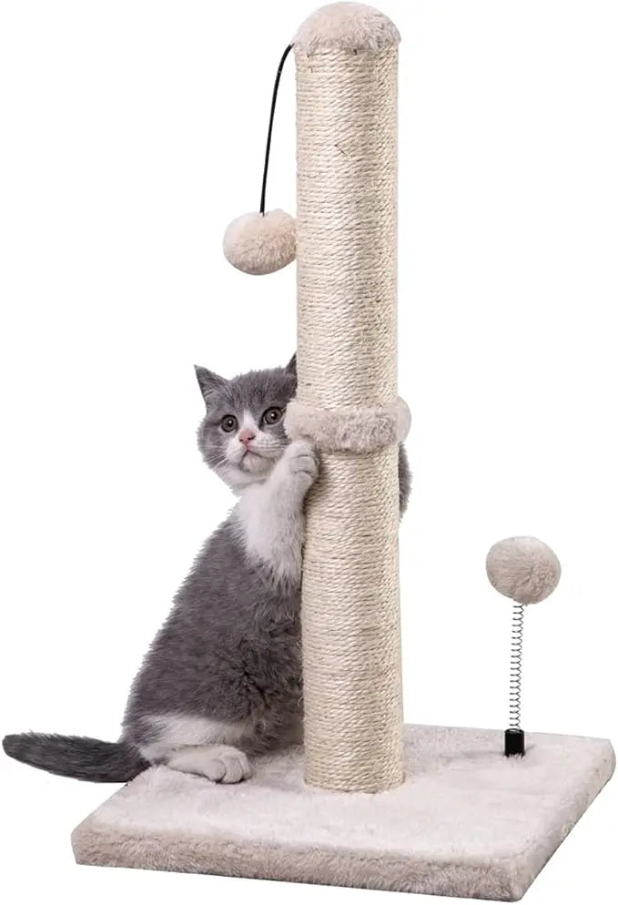 Cat Scratching Post Premium Basics Kitten Scratcher Sisal Scratch Posts with Hanging Ball