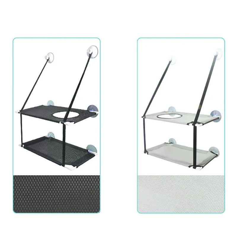 Cat Hammock Window Bed Kitten Sunny Seat Hanging Mount Beds Cat Sofa playing double-decker tunnels Suction Cup Wall Pet Hanging