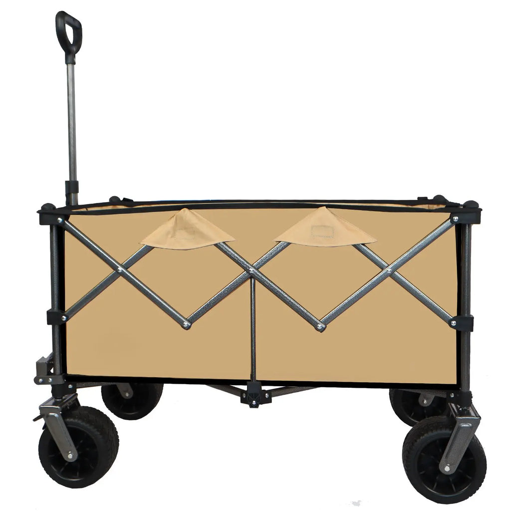 Collapsible Folding Camping Cart Push Pull Beach Wagon for Convenient Travel