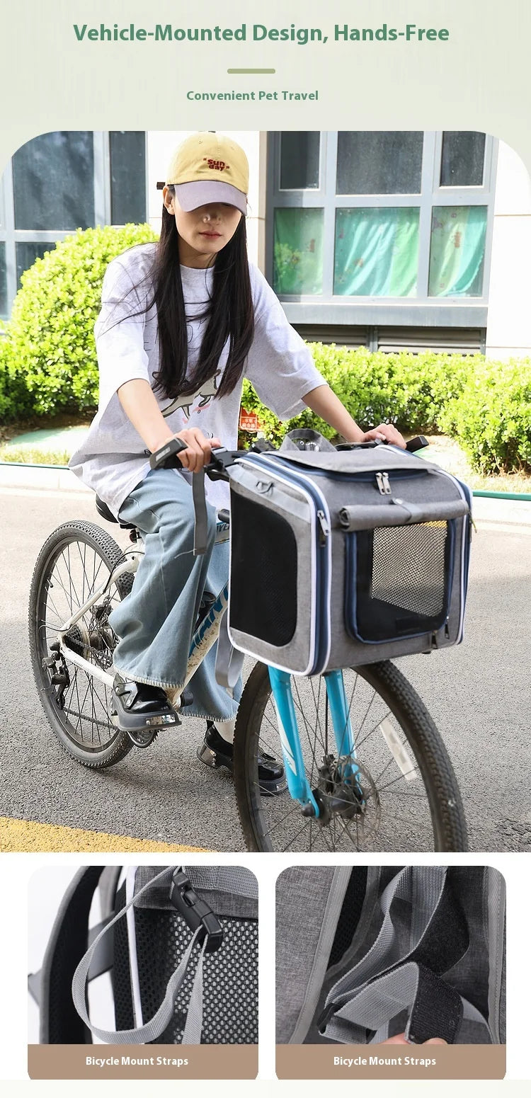 Hot High Quality Pet Bag For Outdoor Use Portable Hand-Held Backpack Nordic Style Bicycle In Car Cat Bag Dog Bag Home Goods