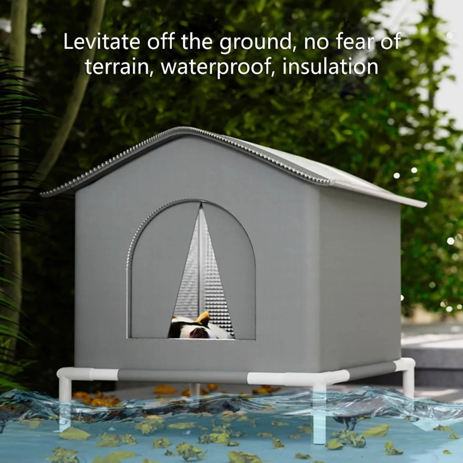 Four Seasons Cat House Outdoor Waterproof Pet Shelter for Cold Weather Stray Cats Dogs Thermal Insulated Windproof Design