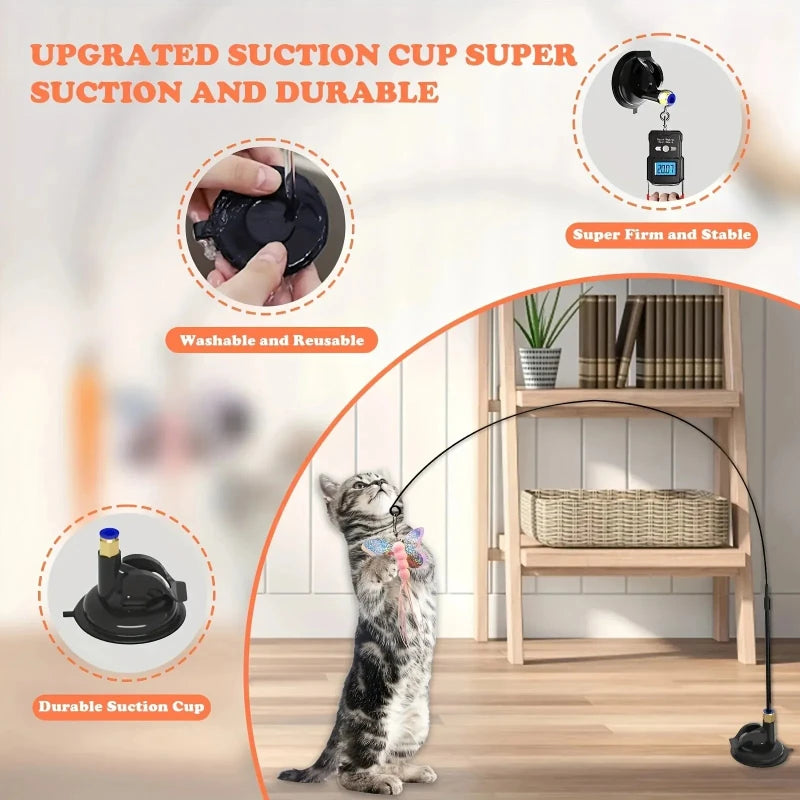 Pet toys, powerful suction cups, cat toys, feather self-entertainment and boredom, cat and dog toys, pet supplies