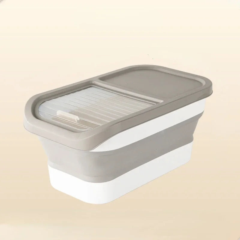 Collapsible Cat Dog Food Storage Container with Lid Folding Pet Food Container Airtight Sealing Box Kitchen Grain Storage Boxes