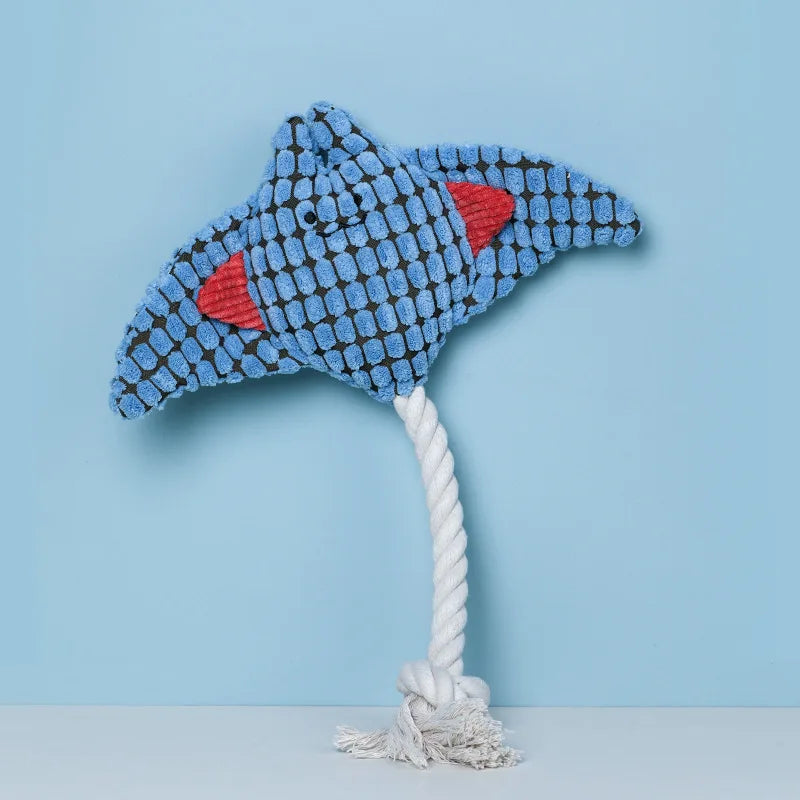 Dog Pet Plush ocean Toys Sound Interactive Dog Chew Toys Plush Stuffing Squeak Pet Supplie