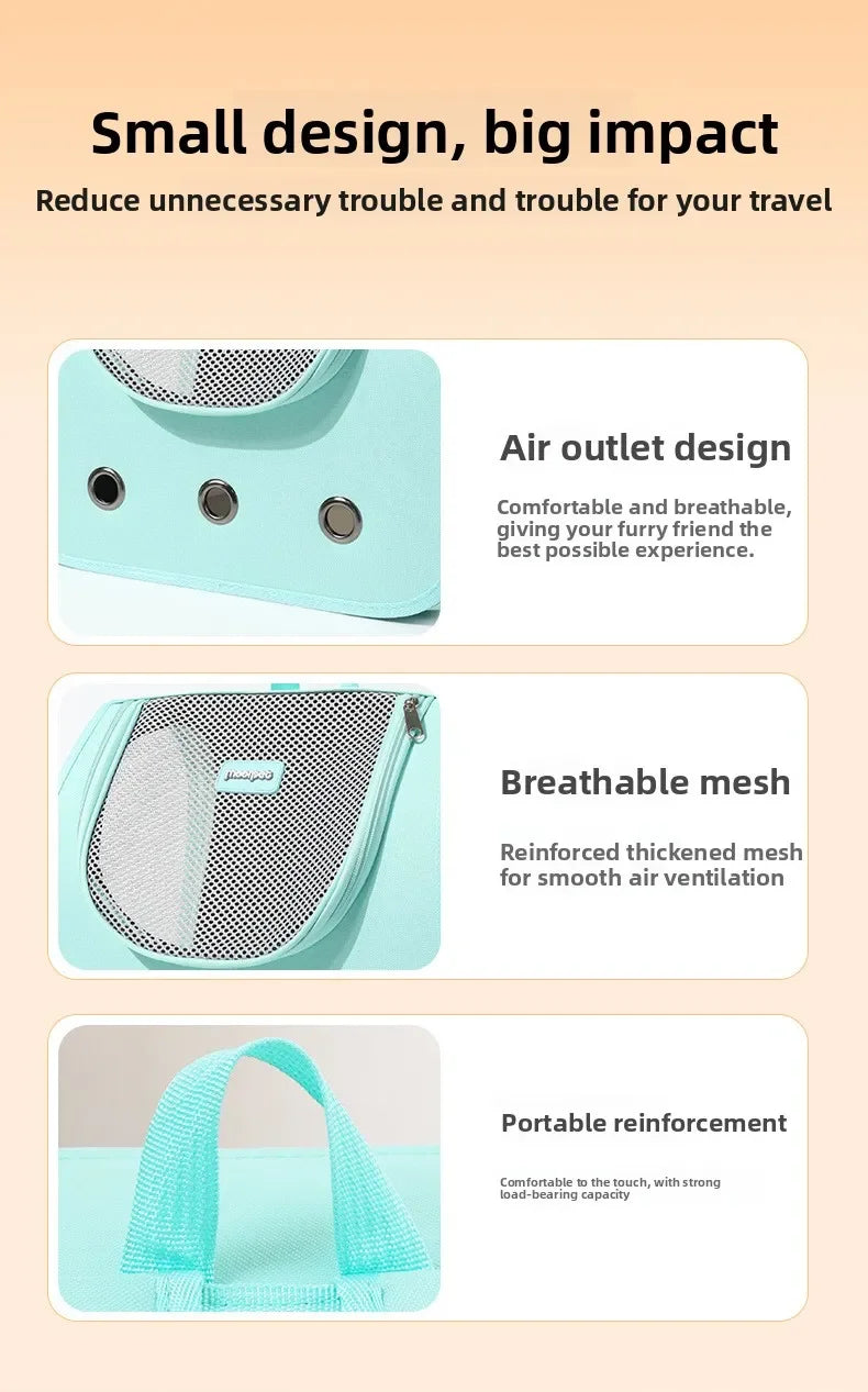 Cat bag hand-held dual shoulder two in one wear-resistant large capacity portable breathable mesh irresistible to cats