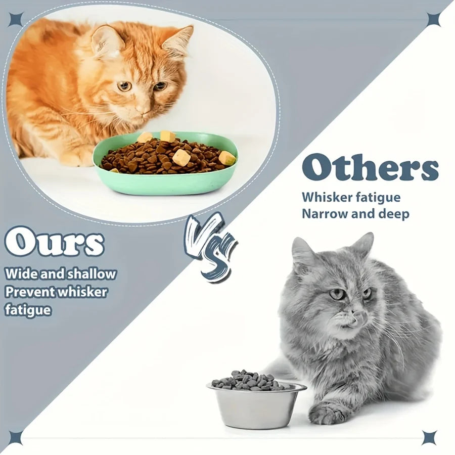 3/10/20pcs Non-Slip Plastic Cat Bowls Set Shallow Pet Food & Water Dishes Suitable for Kittens Short Leg Cat Ferrets Stray Cats