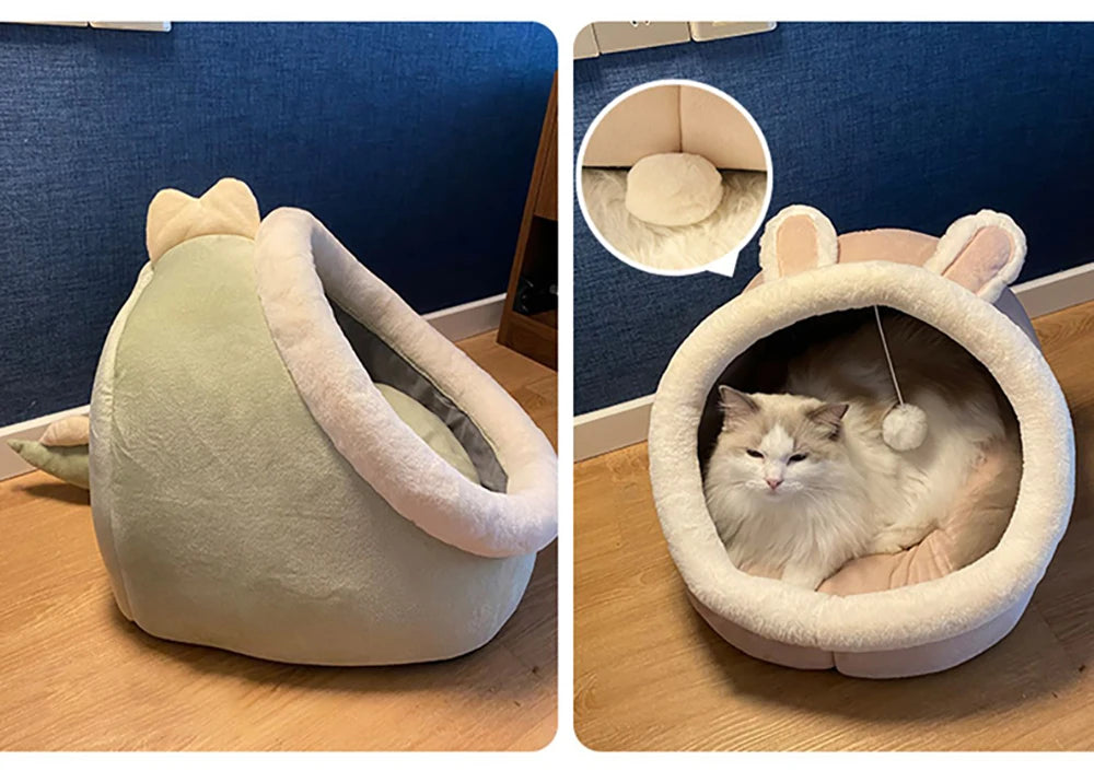 Deep Sleep Cat Bed Warm Pet Basket Cozy Cat House Kitten Lounger Cushion Cat Nesk Tent Very Soft Small Dog Mat Bag Cave Cats Bed