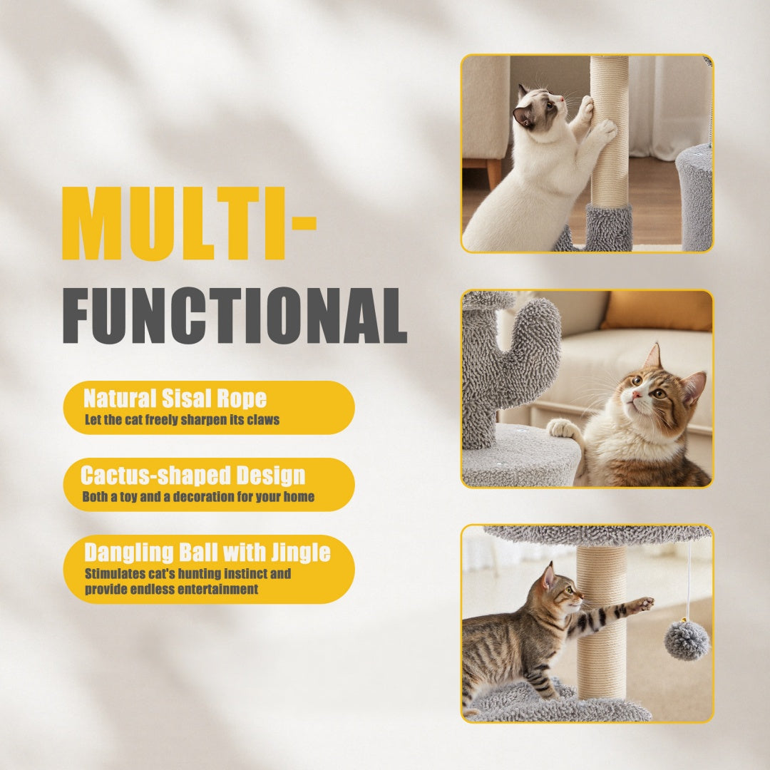 Small Cat Tree Tower, 33 Cat Scratching Post With Curved Bed - Get It for Your Pets - Pet Store