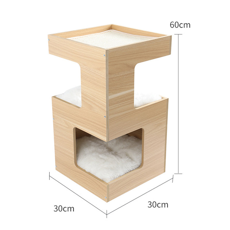 Solid Wood Double Layer No Trace Stickers Sisal Cat Nest - Get It for Your Pets
