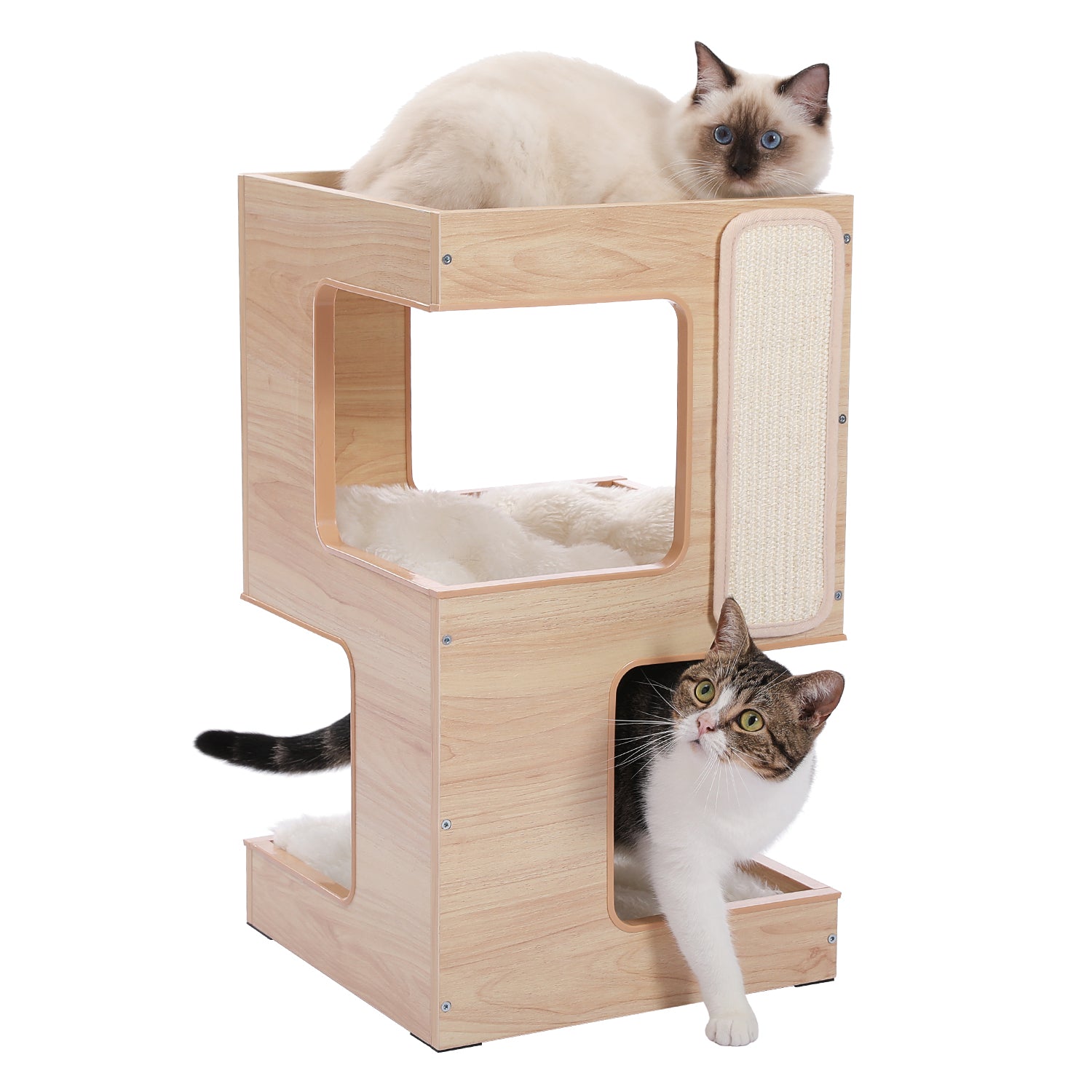 Solid Wood Double Layer No Trace Stickers Sisal Cat Nest - Get It for Your Pets