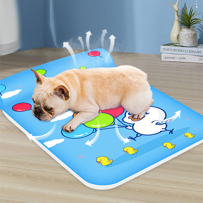 Summer Cooling Dog Mat With Pillow For Dog Cat Breathable Ice Pad Washable Sofa Breathable Print Cooling Pet Dog Bed For Dogs - Get It for Your Pets - Pet Store