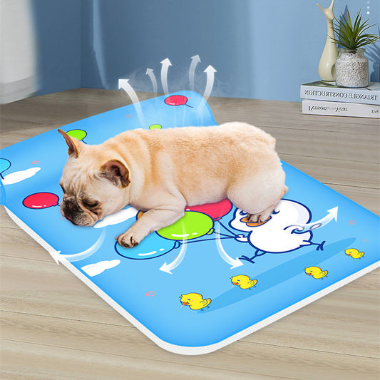 Summer Cooling Dog Mat With Pillow For Dog Cat Breathable Ice Pad Washable Sofa Breathable Print Cooling Pet Dog Bed For Dogs - Get It for Your Pets - Pet Store