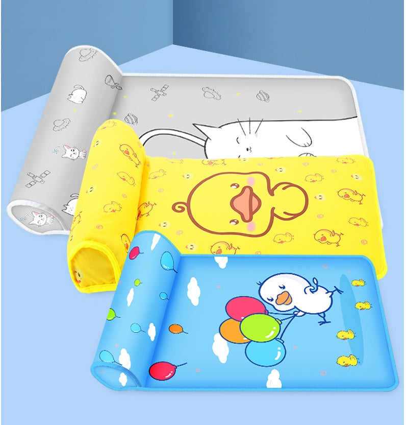 Summer Cooling Dog Mat With Pillow For Dog Cat Breathable Ice Pad Washable Sofa Breathable Print Cooling Pet Dog Bed For Dogs - Get It for Your Pets - Pet Store
