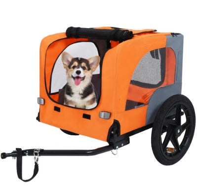 Utdoor Heavy Duty Collapsible Pet Bike Trailer With 16-Inch All Terrain Wheels & Universal Hitch   Foldable Dog Cargo Carrier Cart For Bicycles - Get It for Your Pets - Pet Store