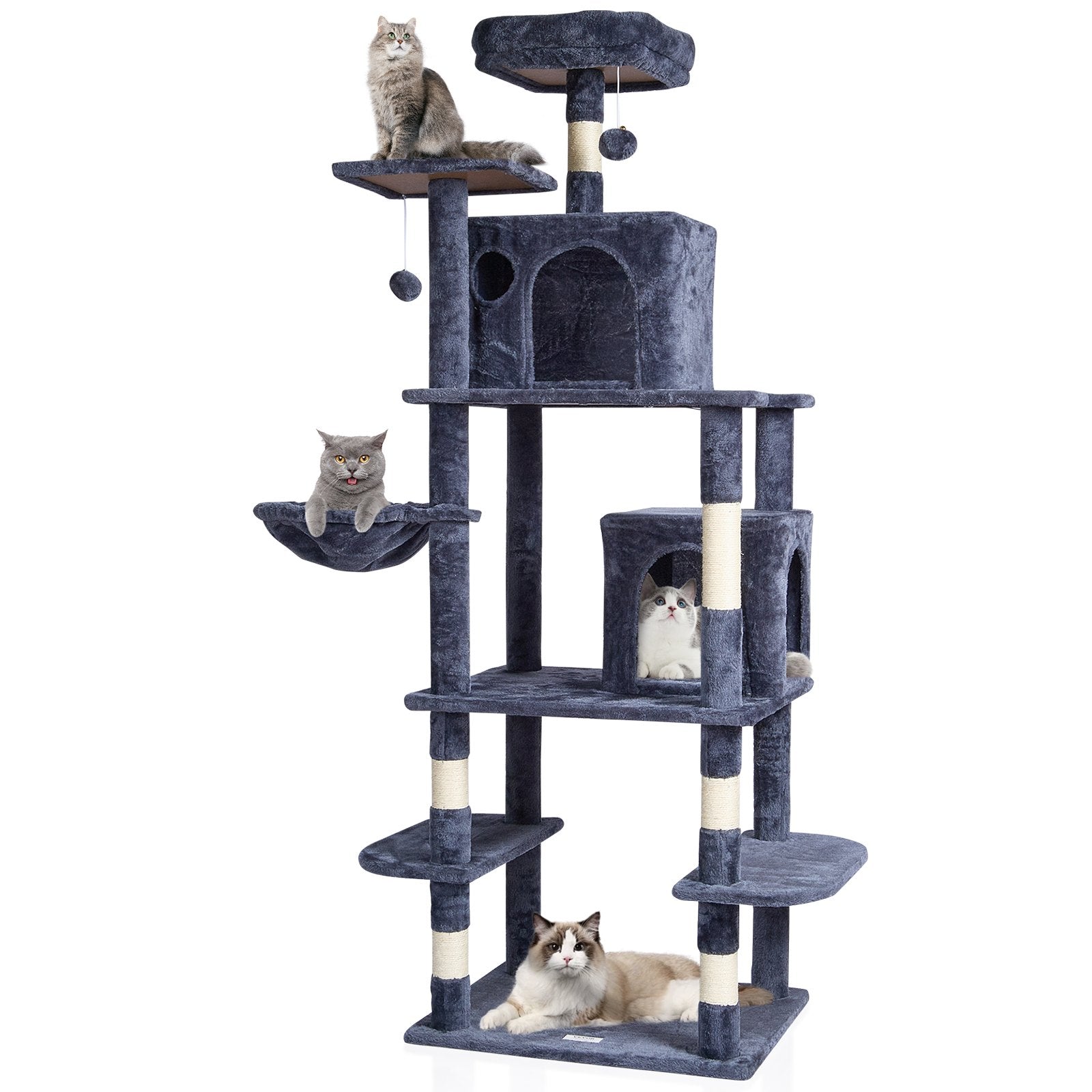 VEVOR Cat Tree Cat Tower With Cat Condos Sisal Scratching Post Dark Grey - Get It for Your Pets - Pet Store