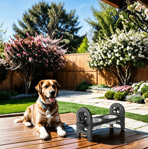 White Adjustable Pet Bowl Travel Ready HDPE Durable Poly Lumber Recycled - Get It for Your Pets - Pet Store