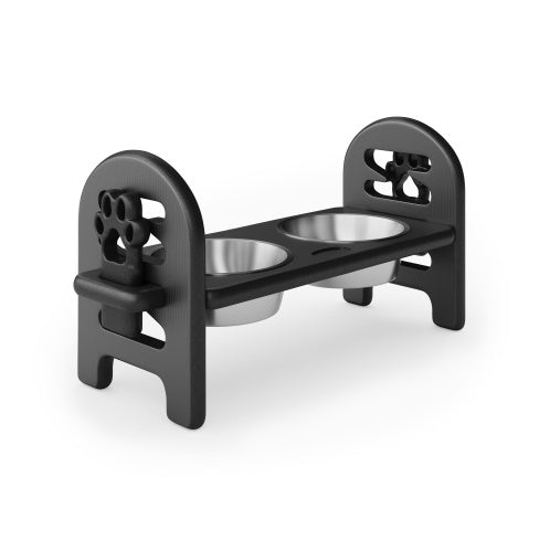 White Adjustable Pet Bowl Travel Ready HDPE Durable Poly Lumber Recycled - Get It for Your Pets - Pet Store