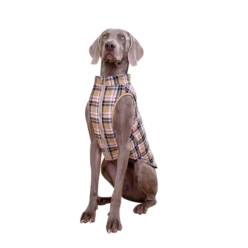 Winter Pet Dog Clothes Heavy Cotton Pet Clothes Jacket Plaid Zipper Down Jacket Pets Supplies - Get It for Your Pets - Pet Store