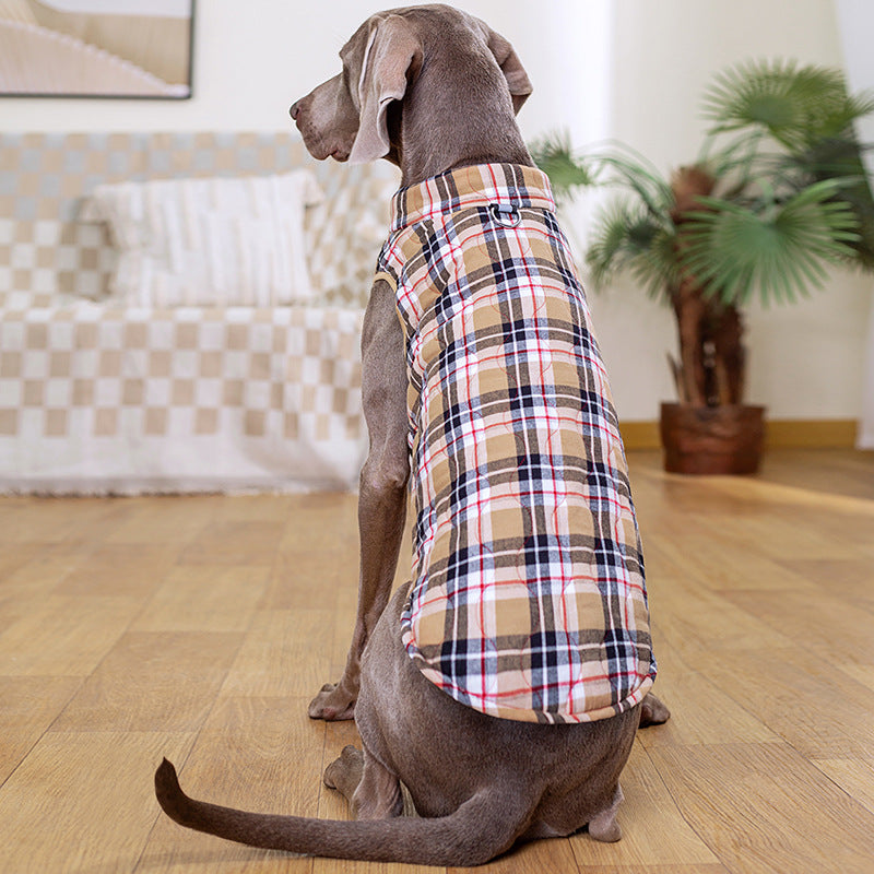 Winter Pet Dog Clothes Heavy Cotton Pet Clothes Jacket Plaid Zipper Down Jacket Pets Supplies - Get It for Your Pets - Pet Store