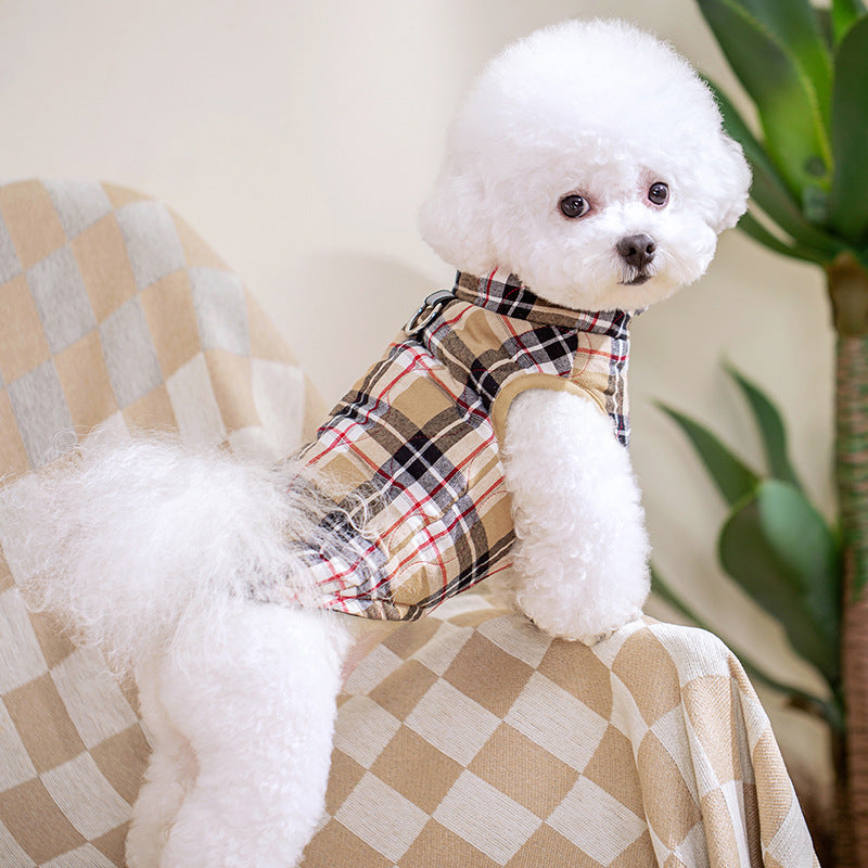 Winter Pet Dog Clothes Heavy Cotton Pet Clothes Jacket Plaid Zipper Down Jacket Pets Supplies - Get It for Your Pets - Pet Store