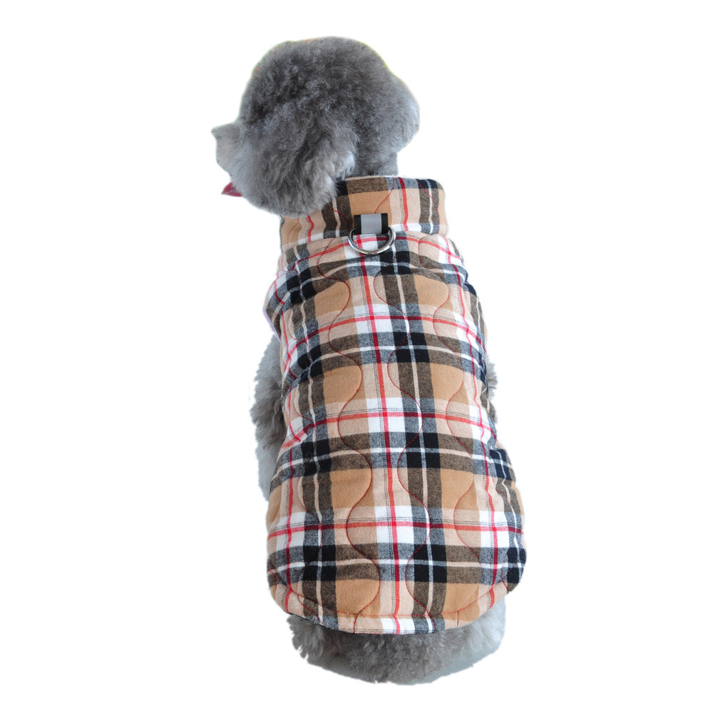 Winter Pet Dog Clothes Heavy Cotton Pet Clothes Jacket Plaid Zipper Down Jacket Pets Supplies - Get It for Your Pets - Pet Store