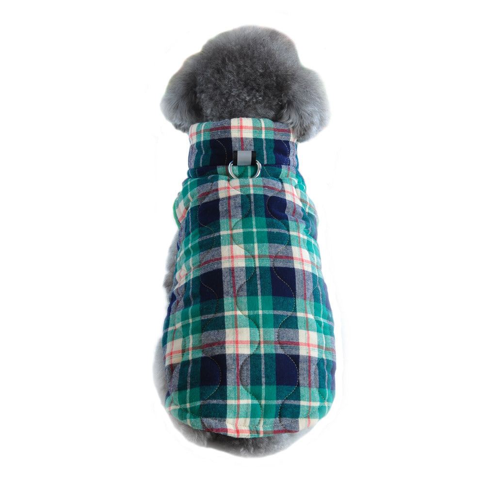 Winter Pet Dog Clothes Heavy Cotton Pet Clothes Jacket Plaid Zipper Down Jacket Pets Supplies - Get It for Your Pets - Pet Store