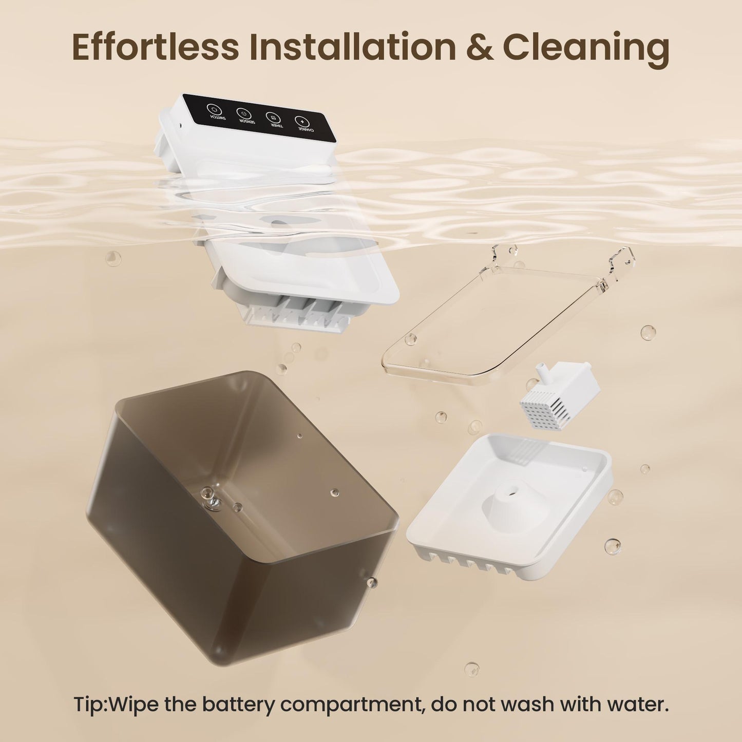 Wireless Charging Battery Driven 304 Stainless Steel Cat Automatic Induction Pet Water Fountain - Get It for Your Pets - Pet Store