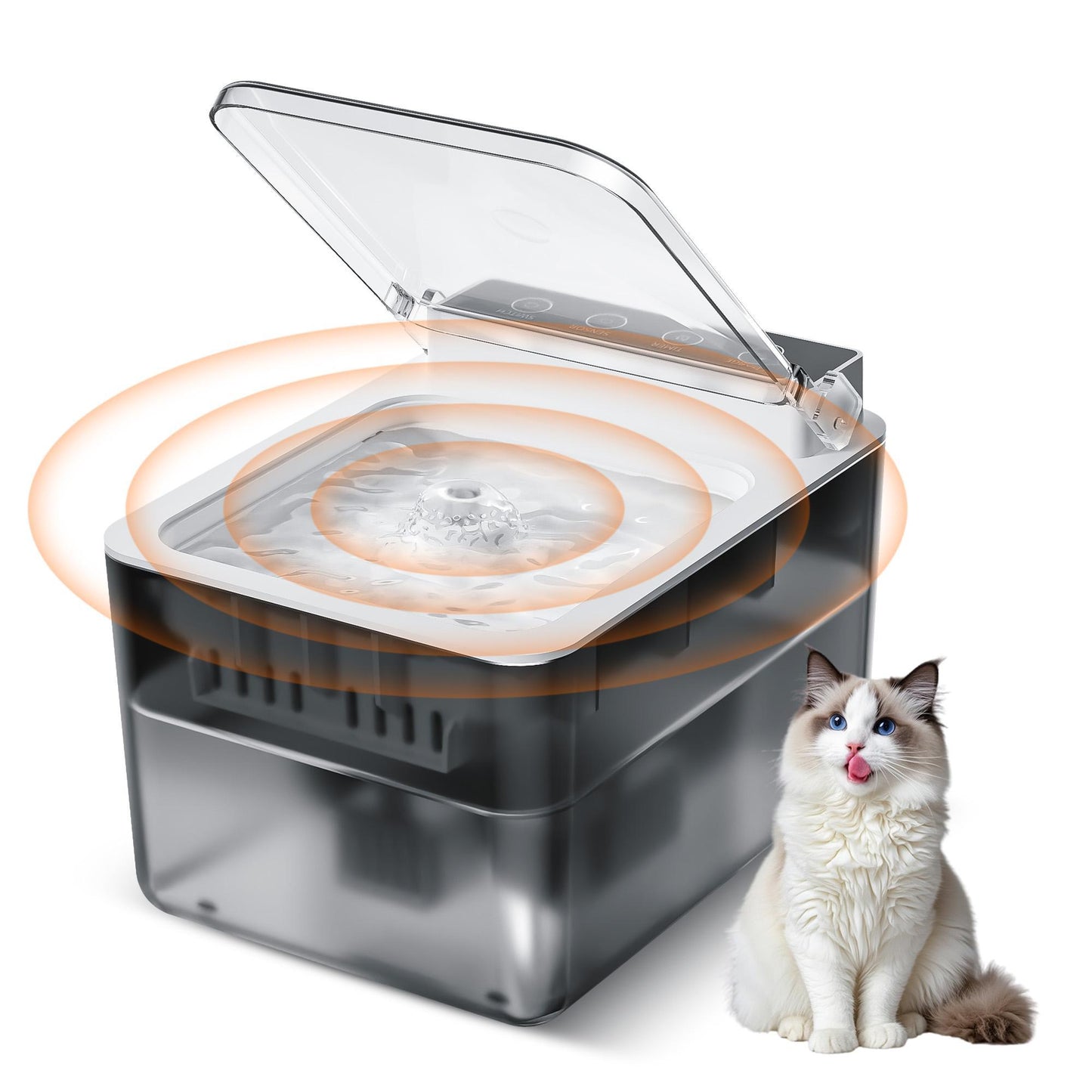 Wireless Charging Battery Driven 304 Stainless Steel Cat Automatic Induction Pet Water Fountain - Get It for Your Pets - Pet Store